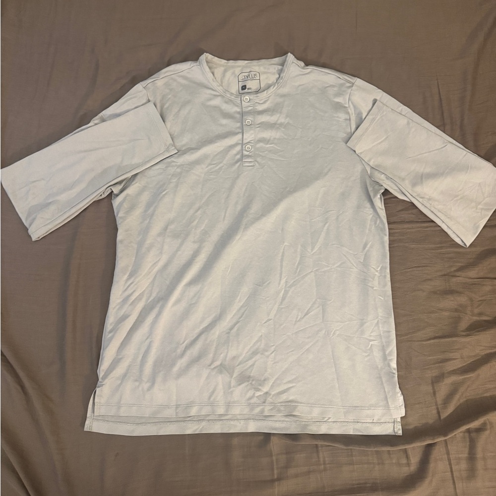 STYLUS Light Gray Casual Button Down Shirt